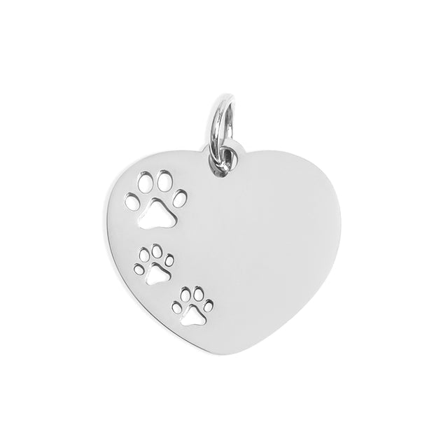 Pawprint Heart Charm | Peace & Petals