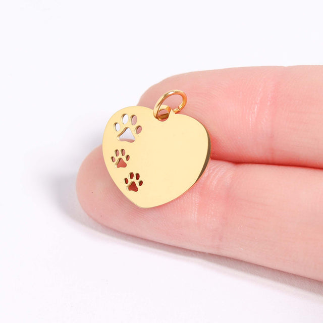 Pawprint Heart Charm | Peace & Petals