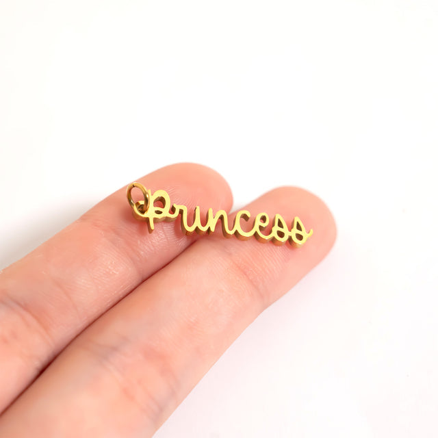 Princess Charm – Engravable Sterling Silver | Peace & Petals