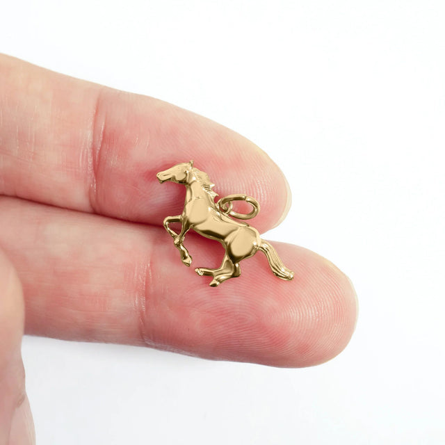 orse Charm - 18K Gold & Silver Equestrian Pendant | Peace & Petals