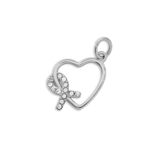 Hearth+ Breast Cancer Ribbon Charm | Personalized Strength Jewelry | Peace & Petals