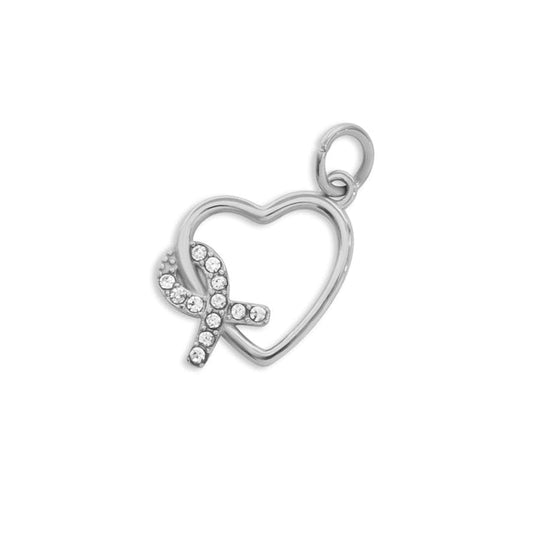 Hearth+ Breast Cancer Ribbon Charm | Personalized Strength Jewelry | Peace & Petals