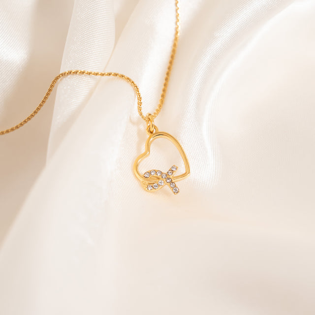 Hearth+ Breast Cancer Ribbon Charm | Personalized Strength Jewelry | Peace & Petals