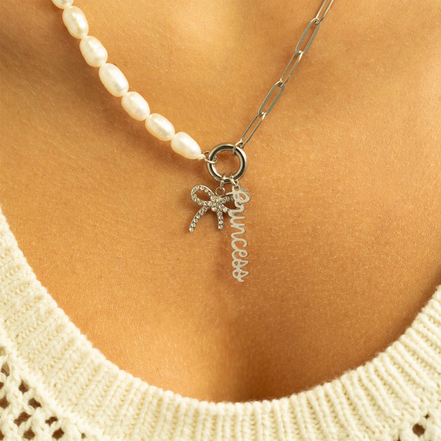 Princess Charm – Engravable Sterling Silver | Peace & Petals