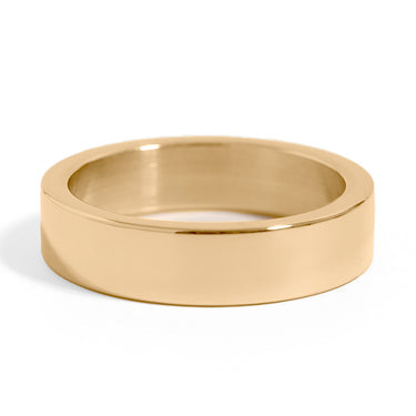 Personalized Flat-Edge Ring - Custom Engraved Band | 18K Gold PVD or Silver | Peace & Petals