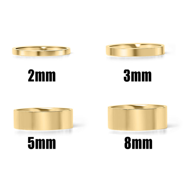 Personalized Flat-Edge Ring - Custom Engraved Band | 18K Gold PVD or Silver | Peace & Petals