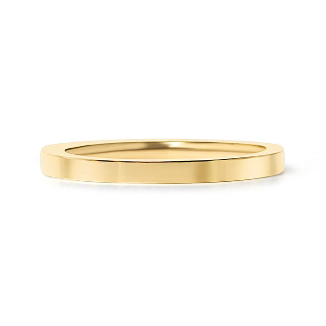 Personalized Flat-Edge Ring - Custom Engraved Band | 18K Gold PVD or Silver | Peace & Petals