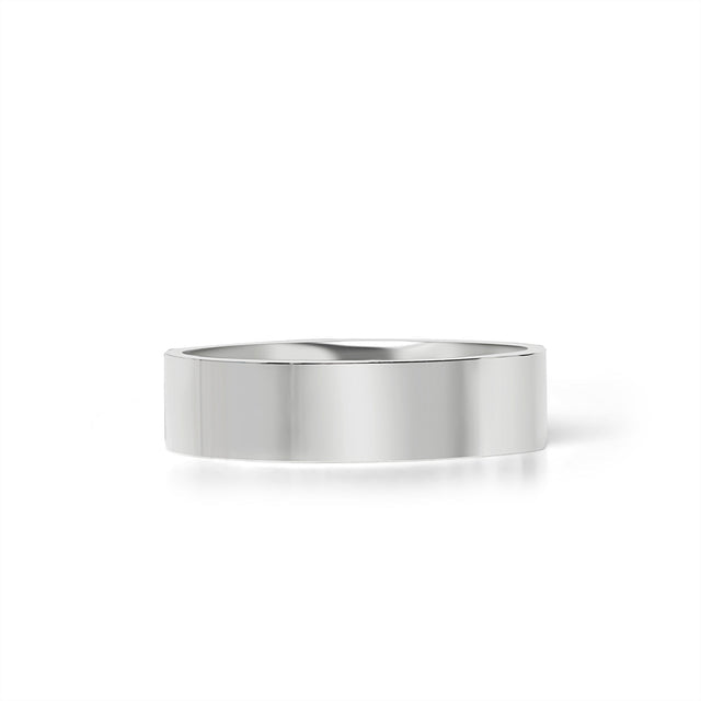 Personalized Flat-Edge Ring - Custom Engraved Band | 18K Gold PVD or Silver | Peace & Petals