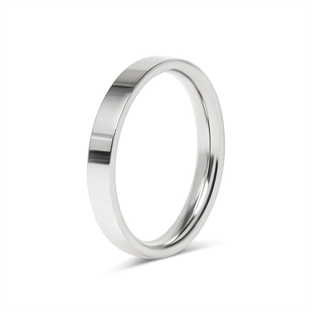 Personalized Flat-Edge Ring - Custom Engraved Band | 18K Gold PVD or Silver | Peace & Petals
