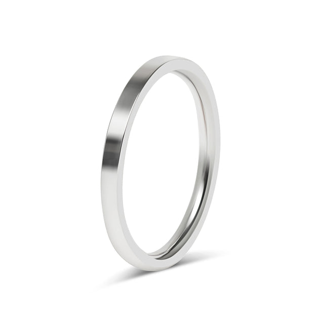 Personalized Flat-Edge Ring - Custom Engraved Band | 18K Gold PVD or Silver | Peace & Petals