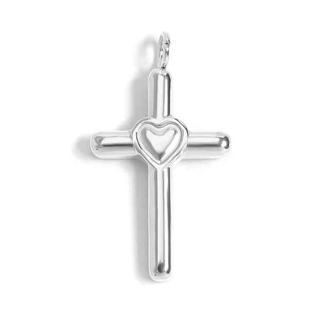 Cross Heart Charm - Faith Pendant | Peace & Petals