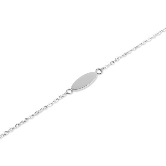 Personalized Oval Bracelet - Custom Engraved Gift | Peace & Petals