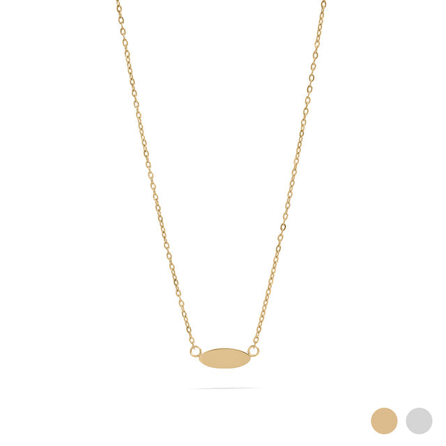 Oval Engravable Necklace | Peace & Petals