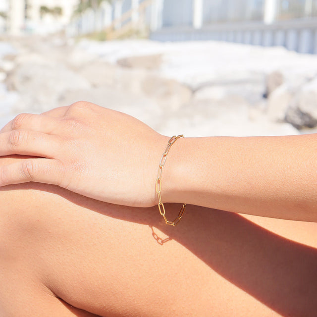 Paperclip Chain Bracelet - Stackable & Customizable | Peace & Petals