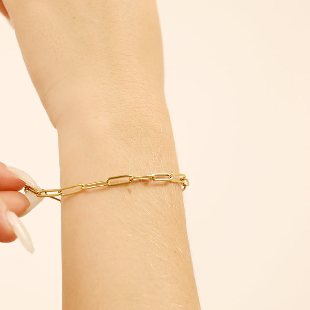 Paperclip Chain Bracelet - Stackable & Customizable | Peace & Petals