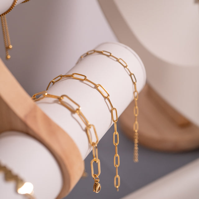 Paperclip Chain Bracelet - Stackable & Customizable | Peace & Petals