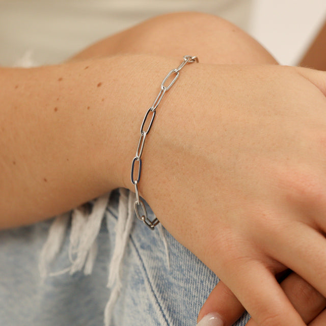 Paperclip Chain Bracelet - Stackable & Customizable | Peace & Petals