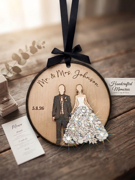 Personalized Wedding Ornament — Custom Name & Date Keepsake Gift