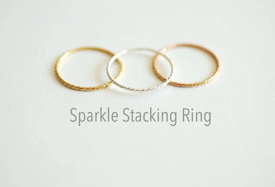 Sparkle Stacking Ring, 14k Gold Filled