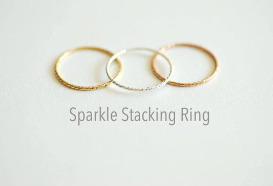 Sparkle Stacking Ring, 14k Gold Filled