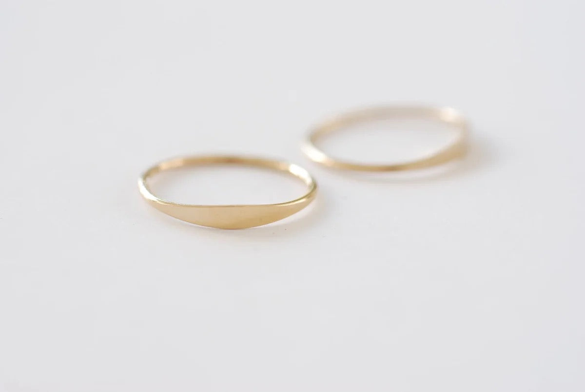 Signet Stacking Ring, 14k Gold Filled, Engravable
