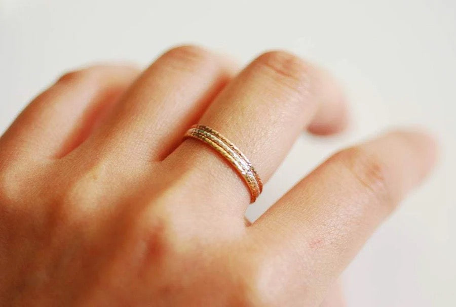 Sparkle Stacking Ring, 14k Gold Filled