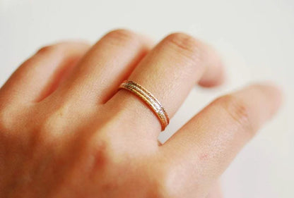 Sparkle Stacking Ring, 14k Gold Filled