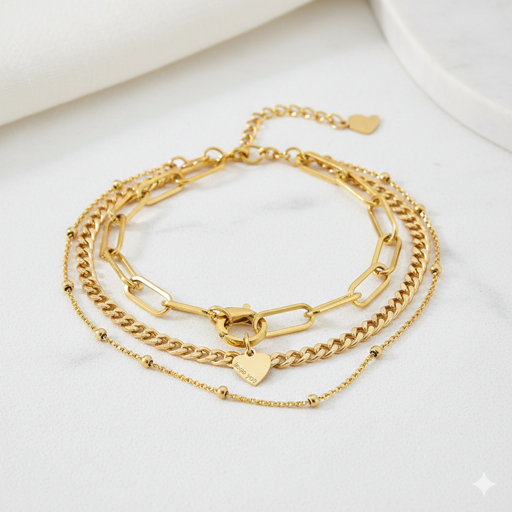 "Love You" Heart Charm | 18K Gold PVD or Silver Finish | Peace & Petals