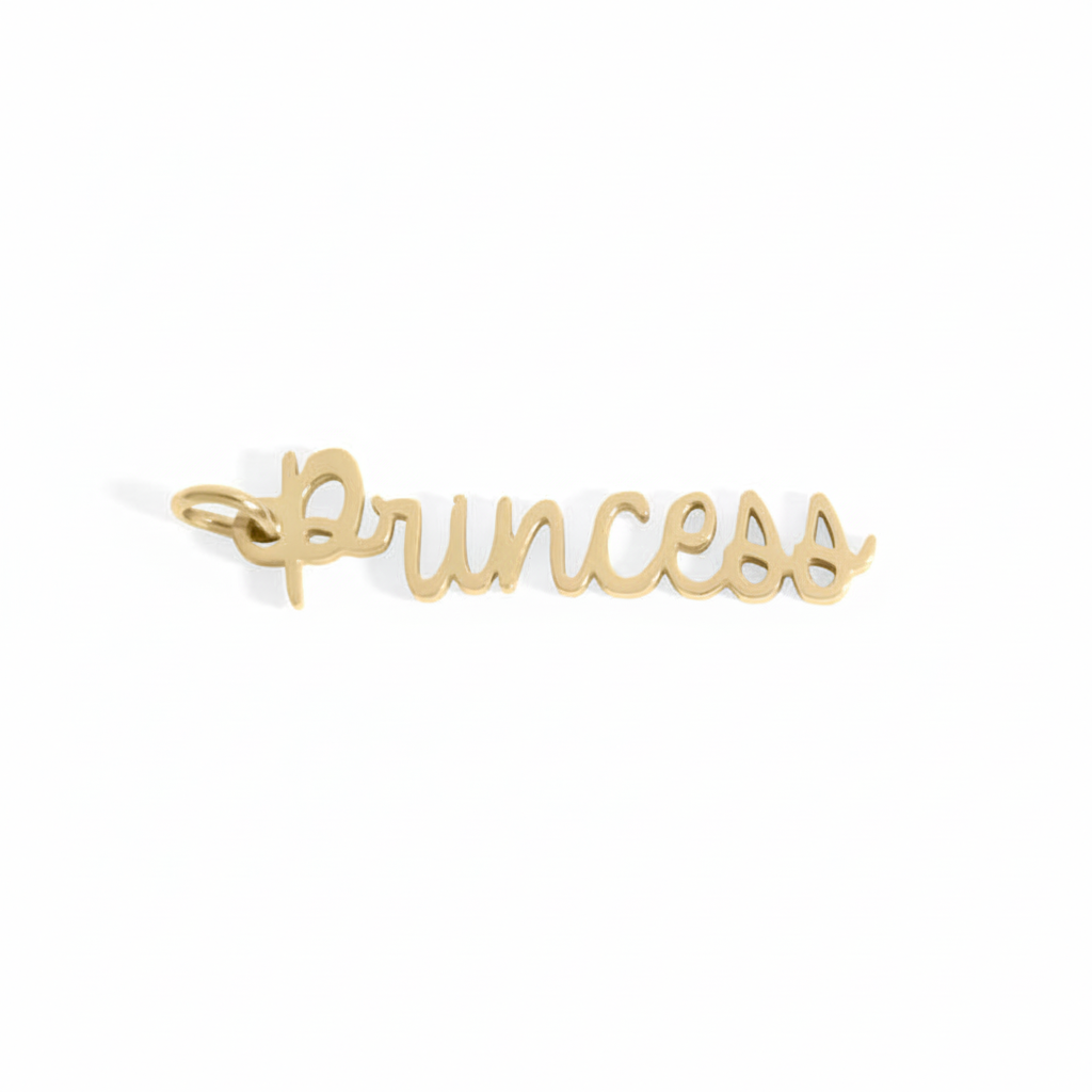 Princess Charm – Engravable Sterling Silver | Peace & Petals