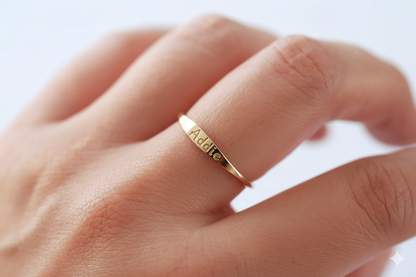 Signet Stacking Ring, 14k Gold Filled, Engravable