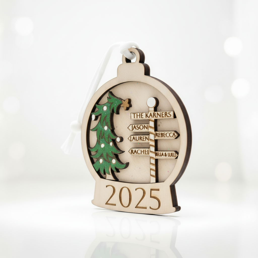 Family Snowglobe Ornament - Different Angle