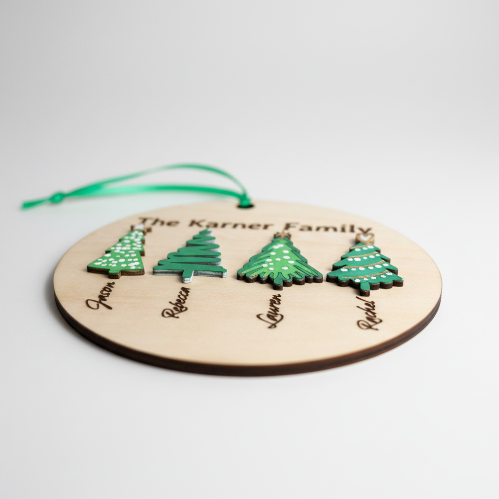 Family Tree Ornament - Angle View