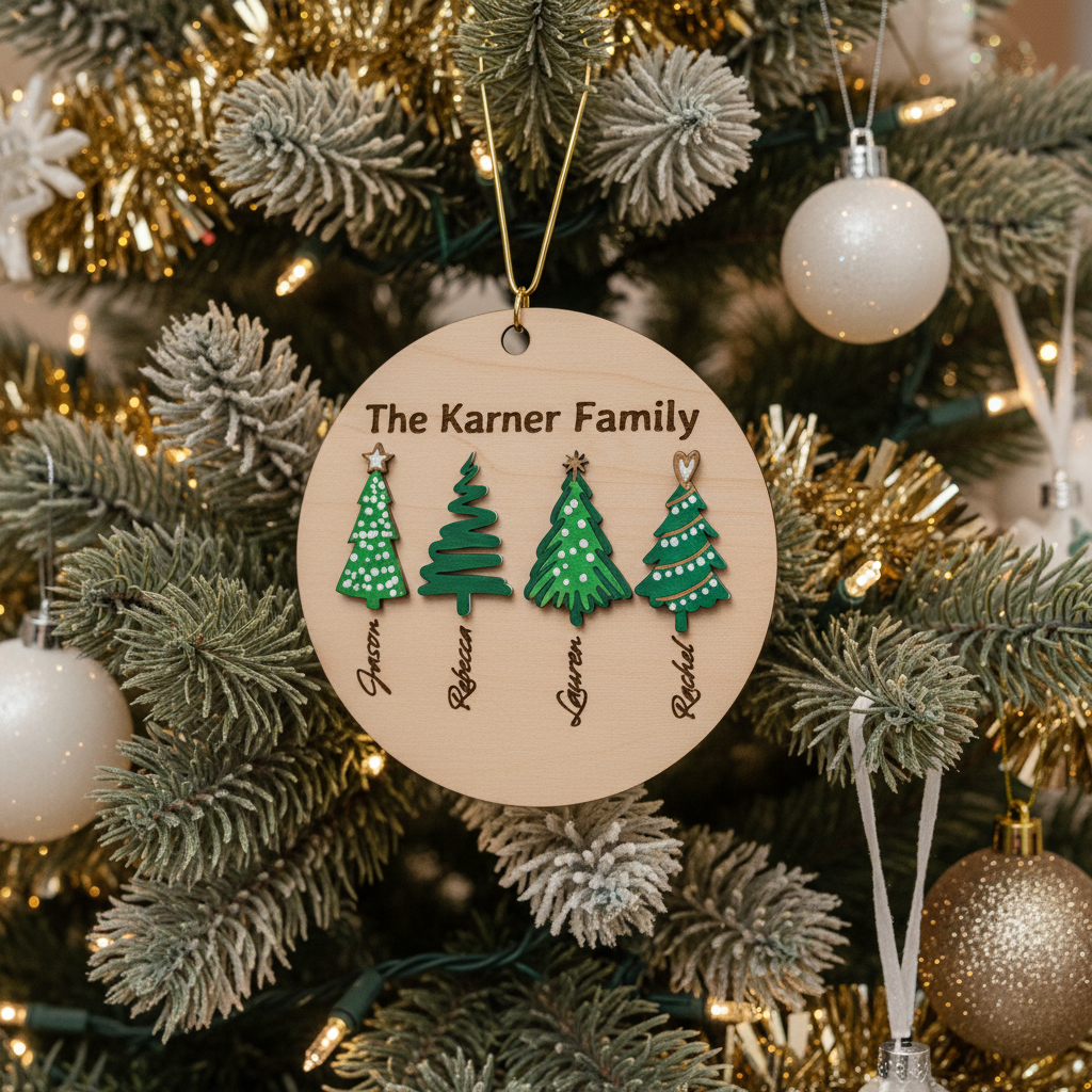 Family Tree Ornament on Christmas Tree