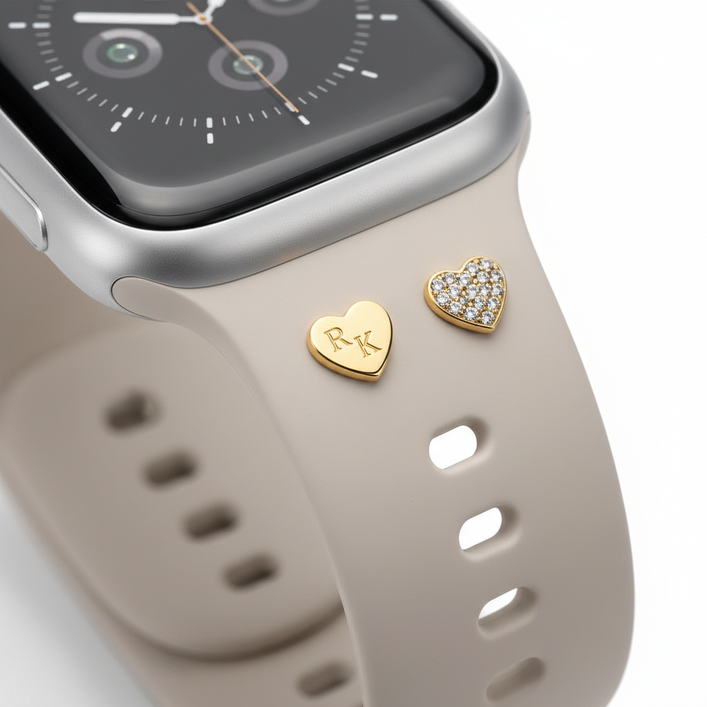 Heart charms on Apple Watch band