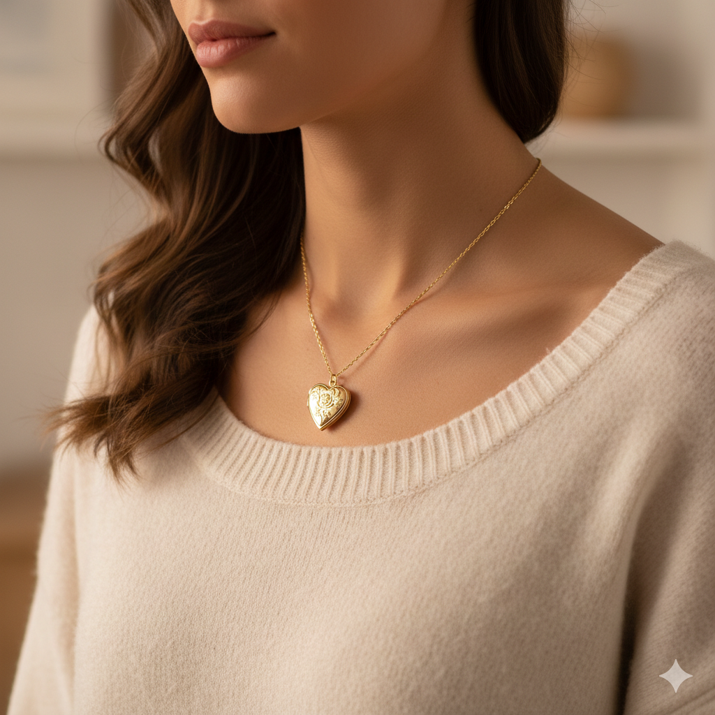 Personalized Engraved Locket Necklace | Peace & Petals