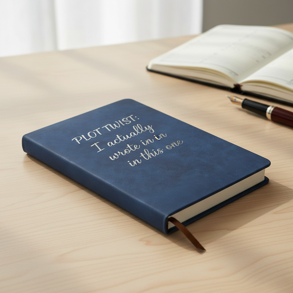 Journal with "PLOT TWIST: I actually wrote in this one"