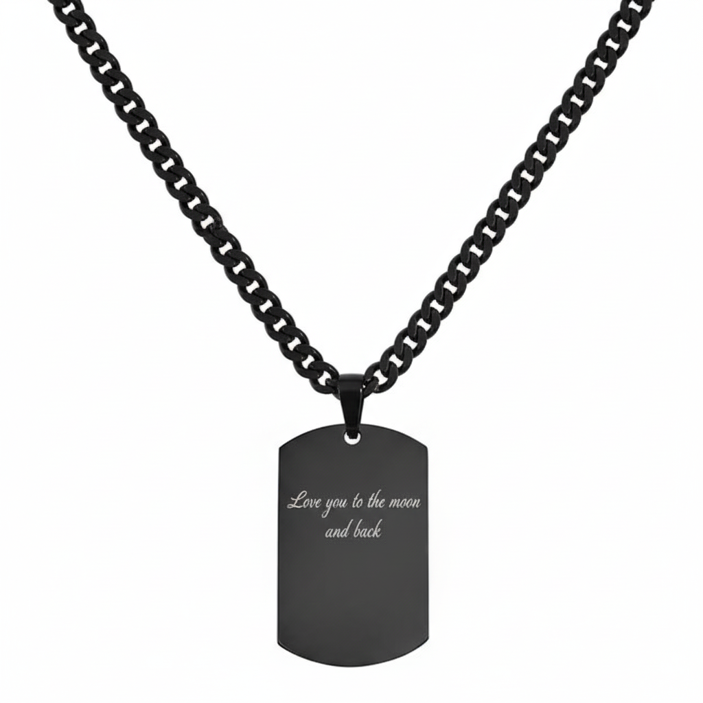 Love you to the moon and back engraved necklace