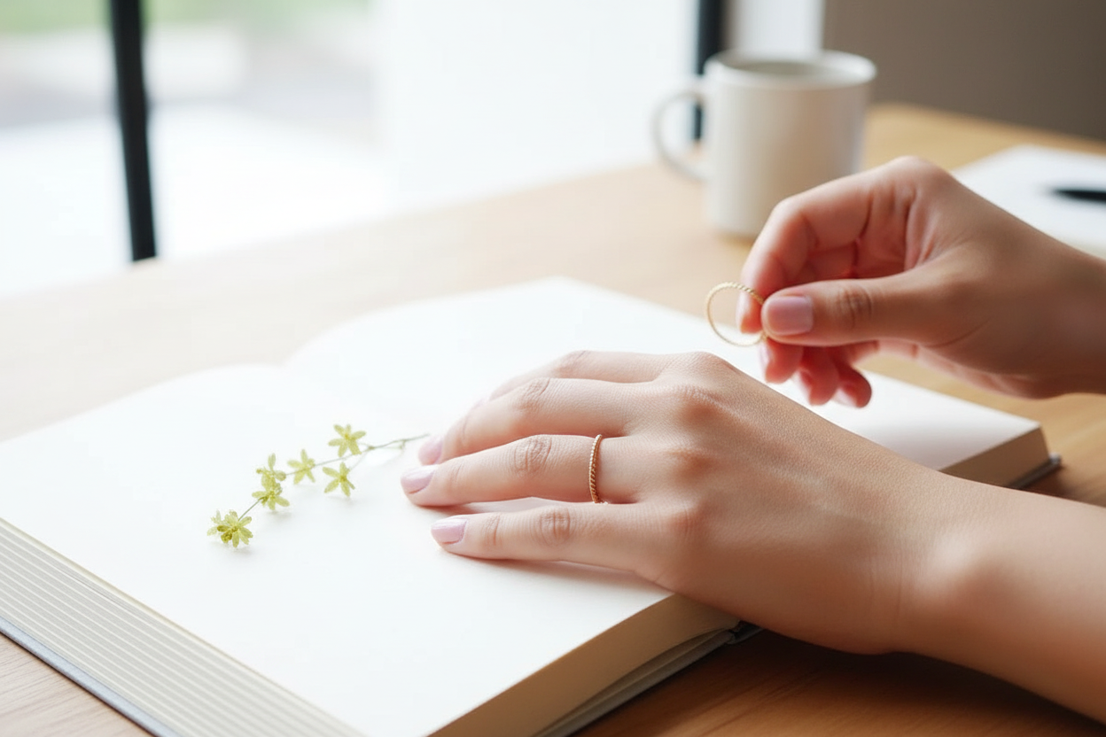 Minimalist Twist Ring - Lifestyle Shot