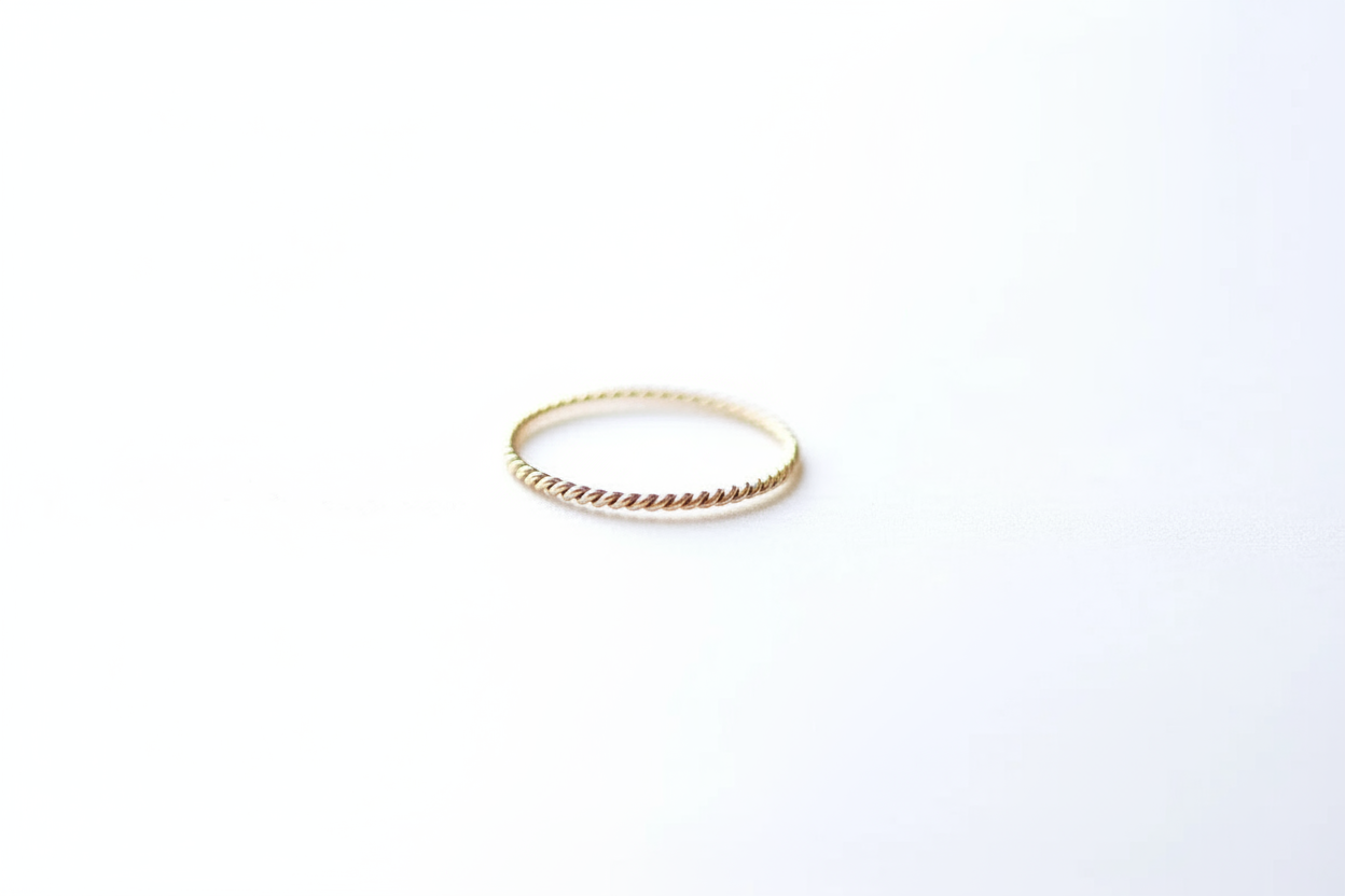 Minimalist Twist Ring - White Background
