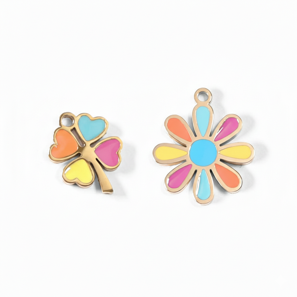 Colorful Epoxy Flower & Clover Charms | Peace & Petals