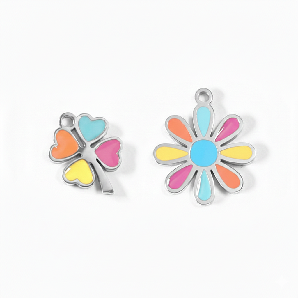 Colorful Epoxy Flower & Clover Charms | Peace & Petals