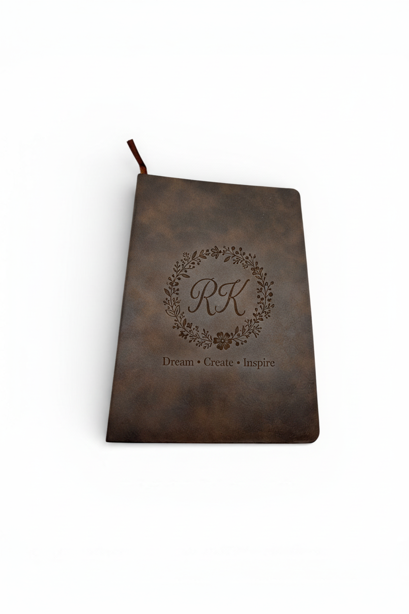 Personalized engraved leather journal