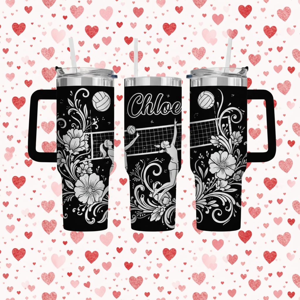 Tumbler 1 with heart pattern