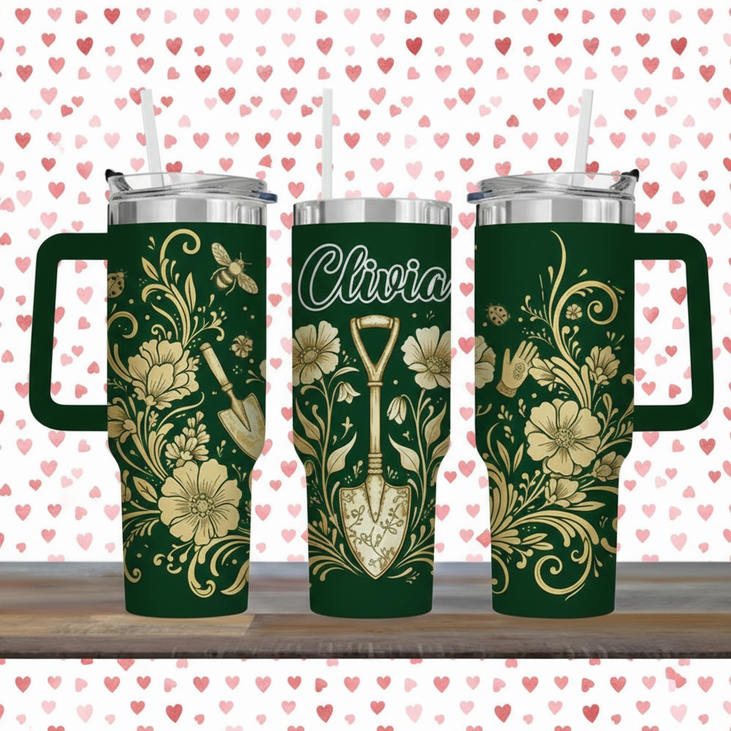 Tumbler 7 with heart pattern